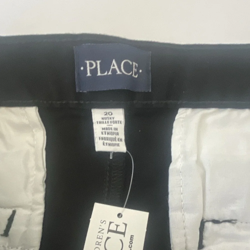 The Children's Place Boys Black Twill Dress Pants Cotton Regular Fit Pockets